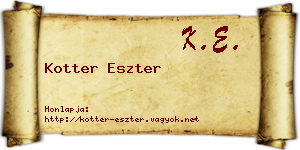 Kotter Eszter névjegykártya